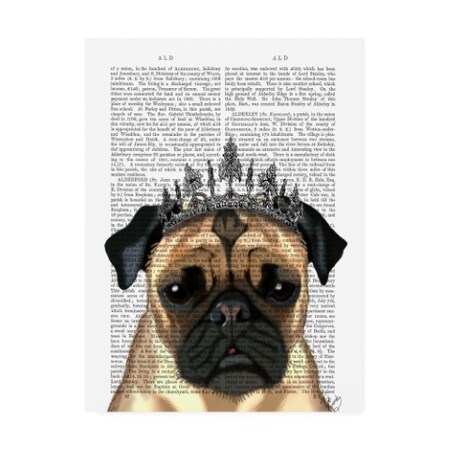 Trademark Fine Art Fab Funky 'Pug With Tiara' Canvas Art, 14x19 WAG12512-C1419GG